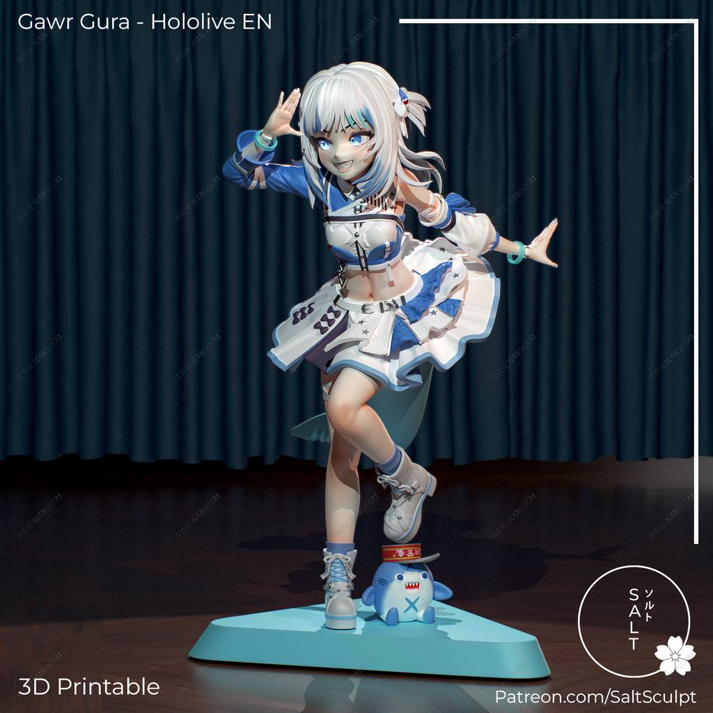 P站图纸印象馆 SaltSculpt 虚拟偶像 噶呜·古拉 SaltSculpt 虚拟偶像 噶呜·古拉