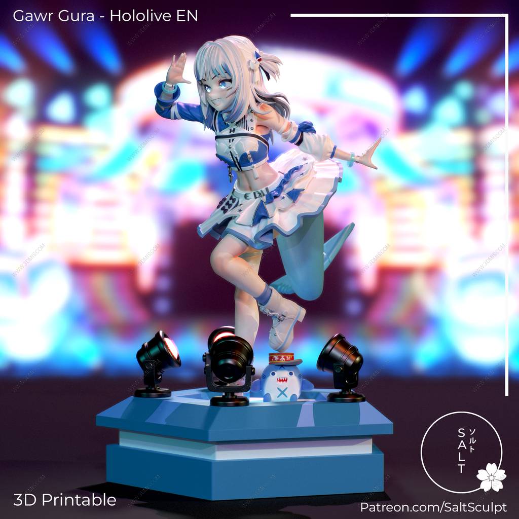 P站图纸印象馆 SaltSculpt 虚拟偶像 噶呜·古拉 SaltSculpt 虚拟偶像 噶呜·古拉