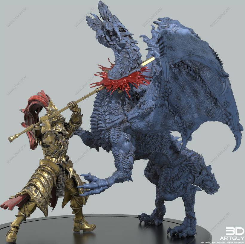 P站图纸印象馆 3DArtGuy 屠龙者与龙 3DArtGuy 屠龙者与龙