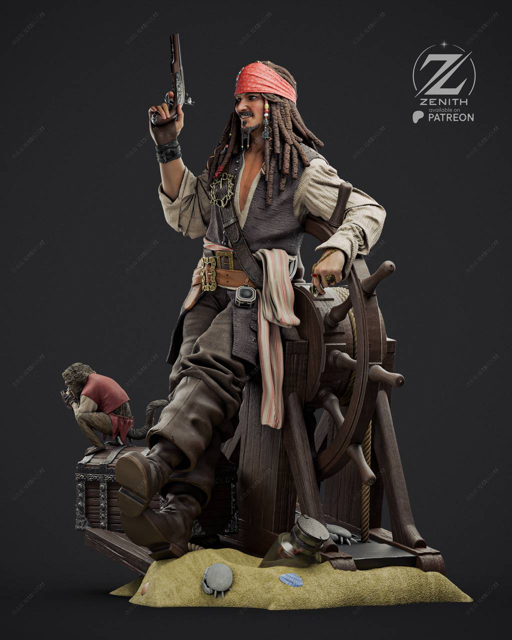 P站图纸印象馆 ZEZ STUDIOS 加勒比海盗 杰克·斯帕罗 ZEZ STUDIOS 加勒比海盗 杰克·斯帕罗