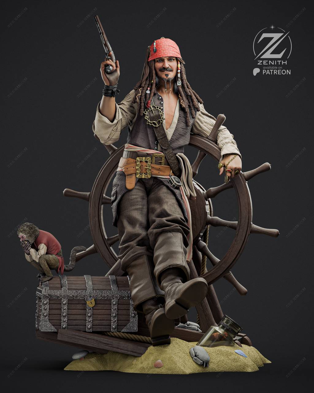 P站图纸印象馆 ZEZ STUDIOS 加勒比海盗 杰克·斯帕罗 ZEZ STUDIOS 加勒比海盗 杰克·斯帕罗