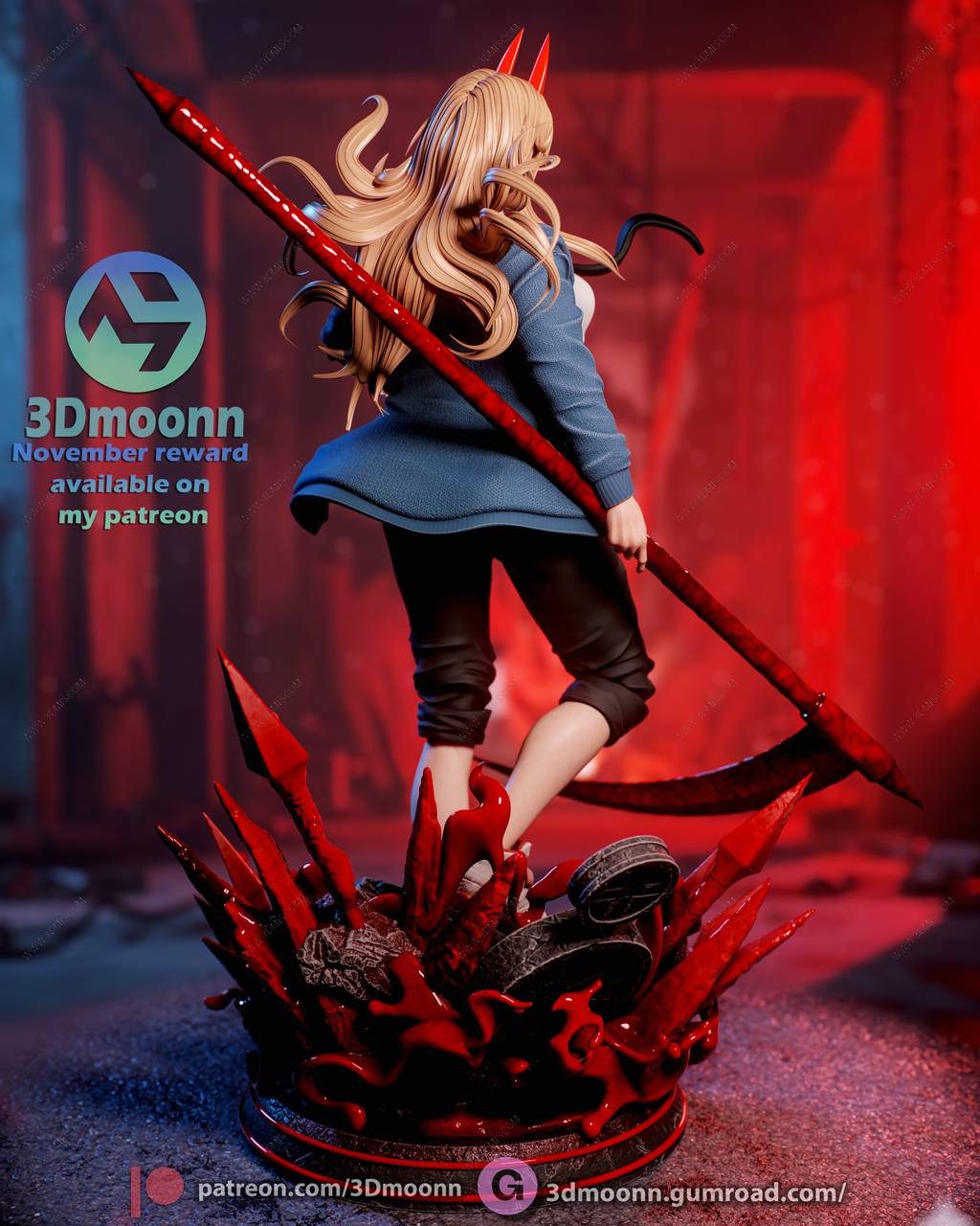 P站图纸印象馆 3Dmoonn 电锯人 帕瓦 3Dmoonn 电锯人 帕瓦