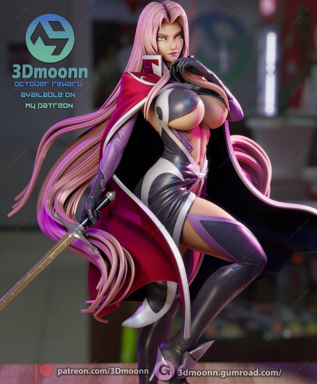 P站图纸印象馆 3Dmoonn 魔界骑士 英格丽特 3Dmoonn 魔界骑士 英格丽特