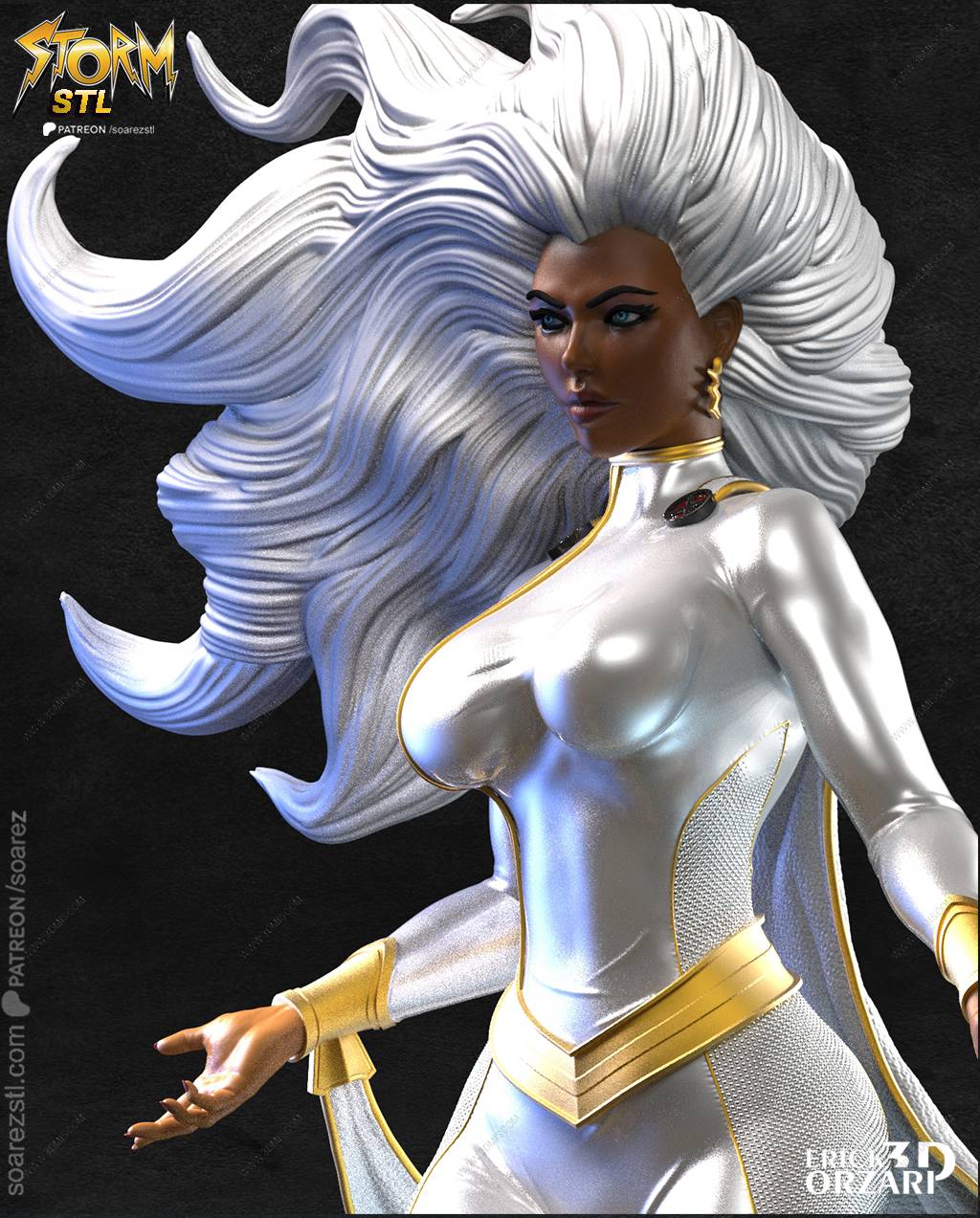 P站图纸印象馆 Soarez3D 漫威 暴风女 Soarez3D 漫威 暴风女