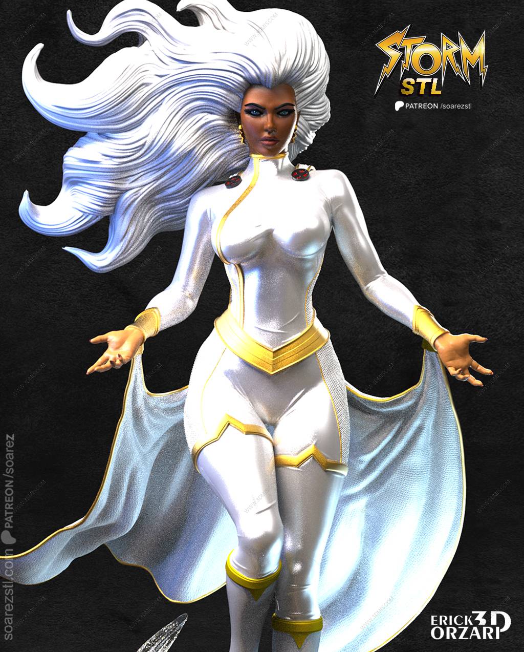 P站图纸印象馆 Soarez3D 漫威 暴风女 Soarez3D 漫威 暴风女