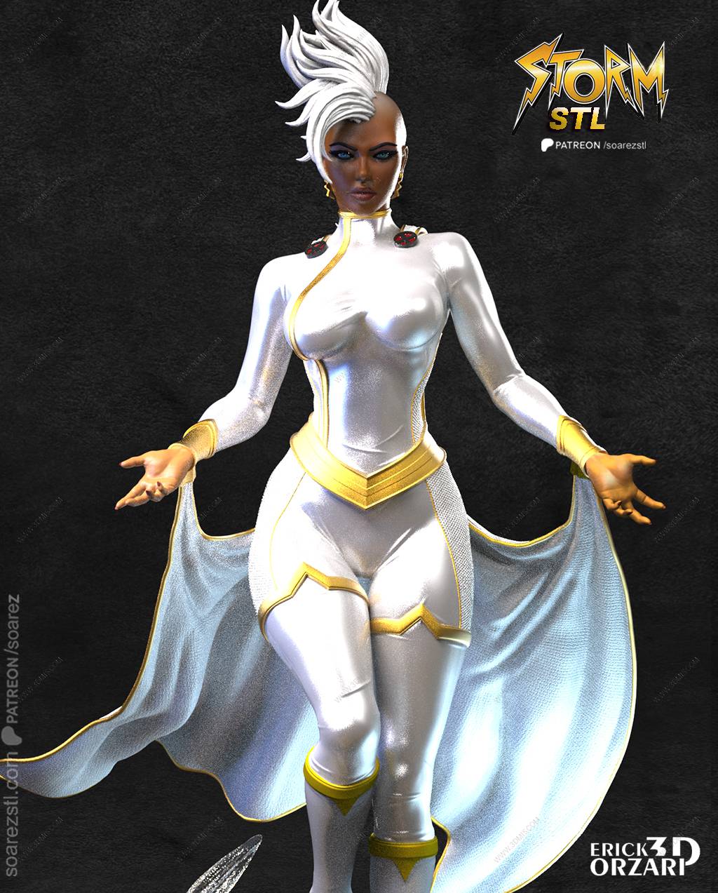 P站图纸印象馆 Soarez3D 漫威 暴风女 Soarez3D 漫威 暴风女