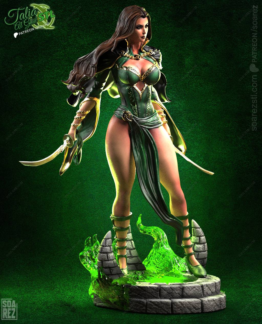 P站图纸印象馆 Soarez3D DC漫画 塔利亚·艾尔·古尔 Soarez3D DC漫画 塔利亚·艾尔·古尔