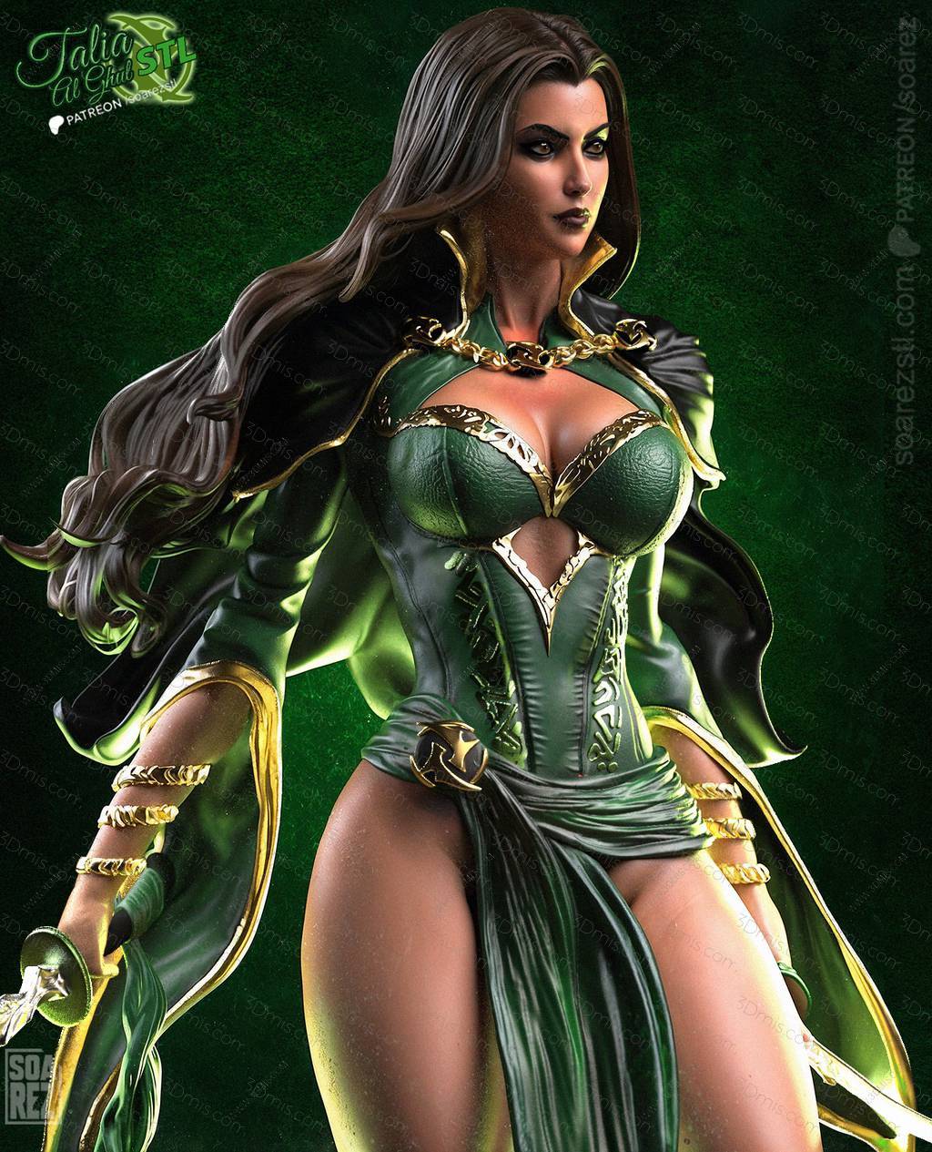 P站图纸印象馆 Soarez3D DC漫画 塔利亚·艾尔·古尔 Soarez3D DC漫画 塔利亚·艾尔·古尔