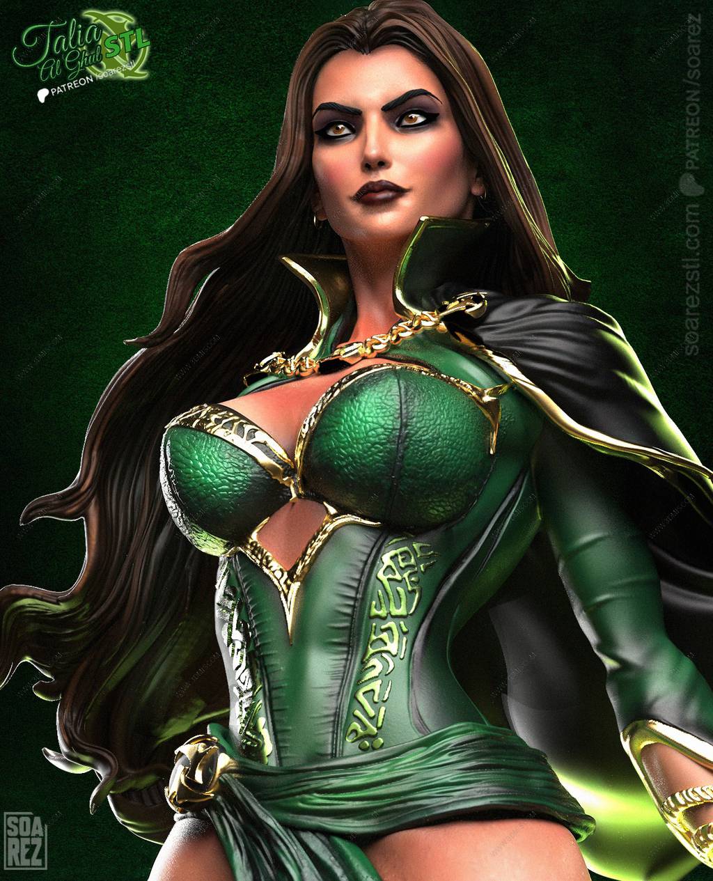 P站图纸印象馆 Soarez3D DC漫画 塔利亚·艾尔·古尔 Soarez3D DC漫画 塔利亚·艾尔·古尔