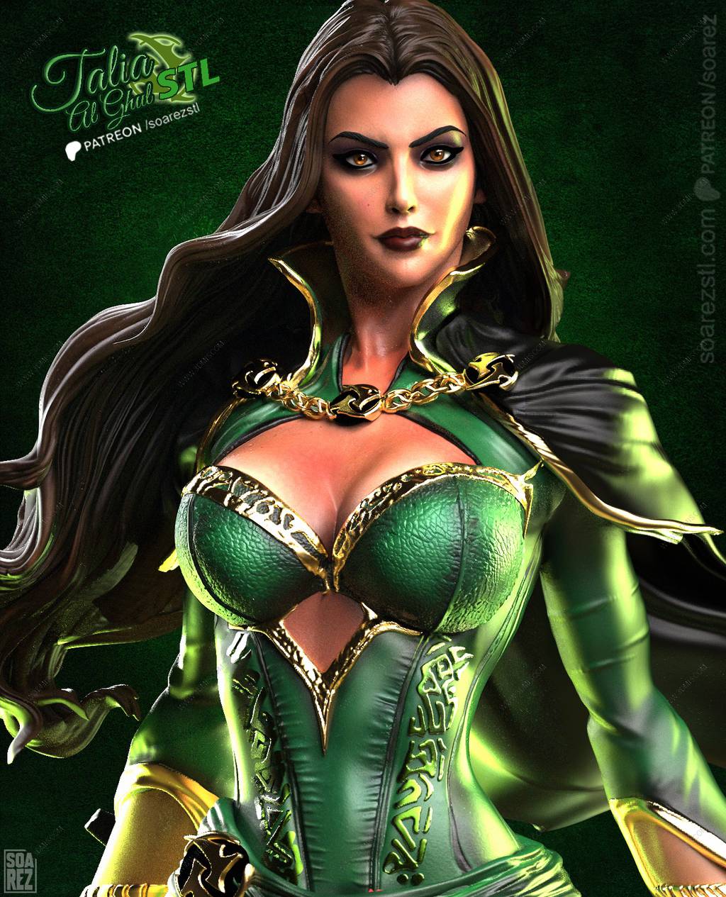 P站图纸印象馆 Soarez3D DC漫画 塔利亚·艾尔·古尔 Soarez3D DC漫画 塔利亚·艾尔·古尔