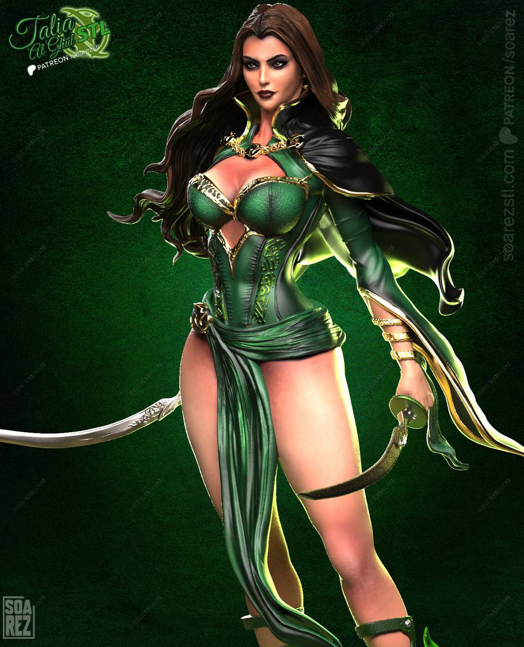 P站图纸印象馆 Soarez3D DC漫画 塔利亚·艾尔·古尔 Soarez3D DC漫画 塔利亚·艾尔·古尔