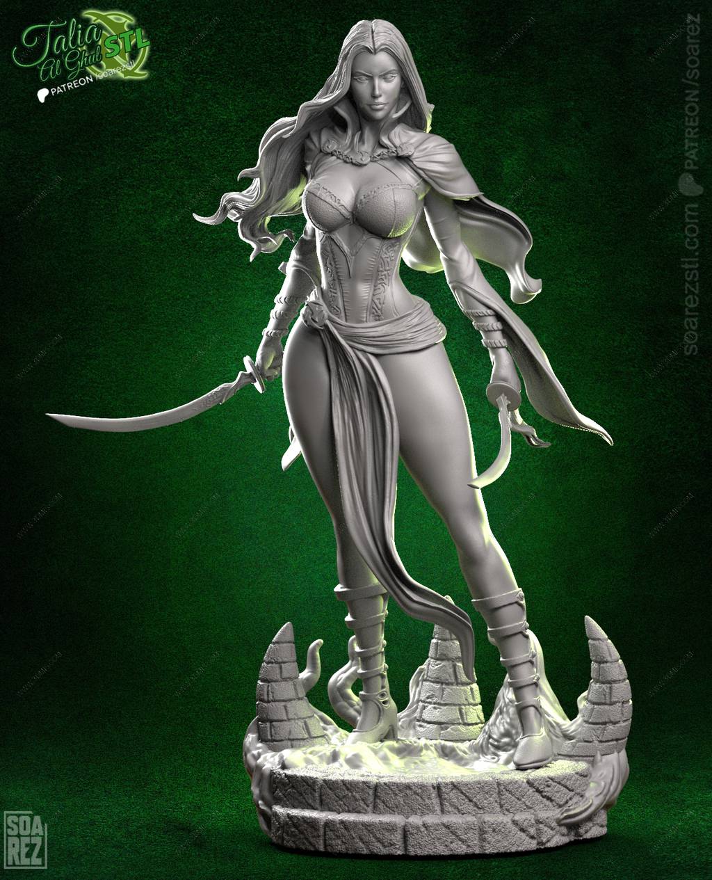 P站图纸印象馆 Soarez3D DC漫画 塔利亚·艾尔·古尔 Soarez3D DC漫画 塔利亚·艾尔·古尔