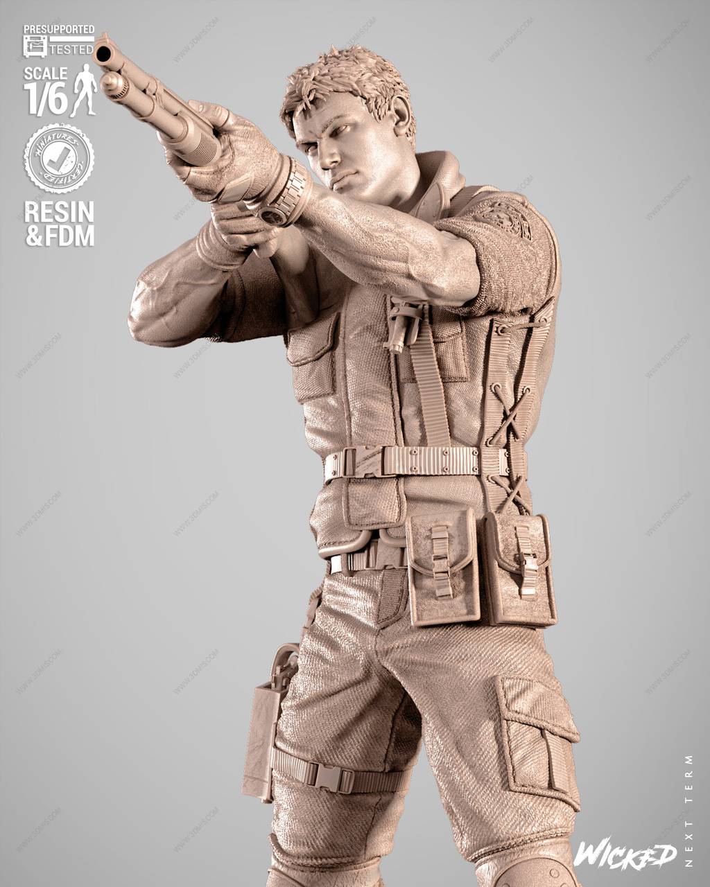 P站图纸印象馆 3DWicked 生化危机 克里斯·雷德菲尔德 3DWicked 生化危机 克里斯·雷德菲尔德