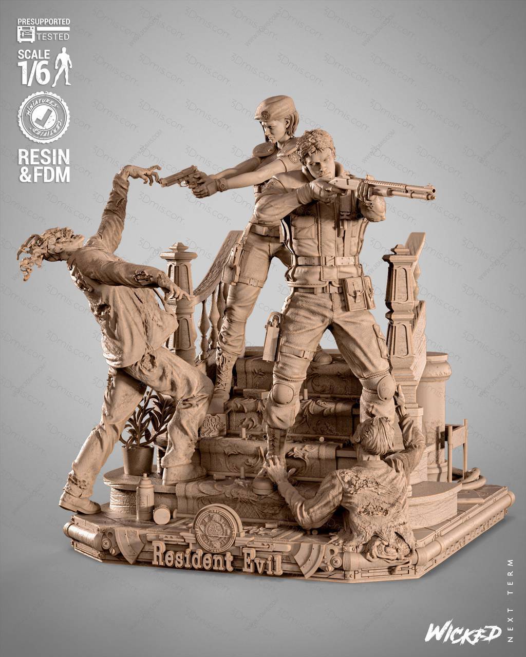 P站图纸印象馆 3DWicked 生化危机 吉尔·瓦伦蒂安和克里斯·雷德菲尔德 3DWicked 生化危机 吉尔·瓦伦蒂安和克里斯·雷德菲尔德