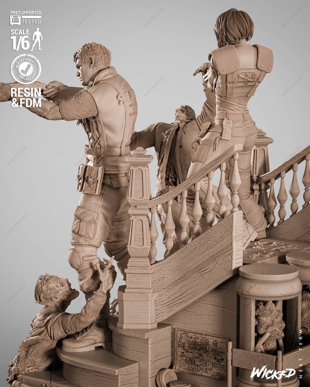 P站图纸印象馆 3DWicked 生化危机 吉尔·瓦伦蒂安和克里斯·雷德菲尔德 3DWicked 生化危机 吉尔·瓦伦蒂安和克里斯·雷德菲尔德