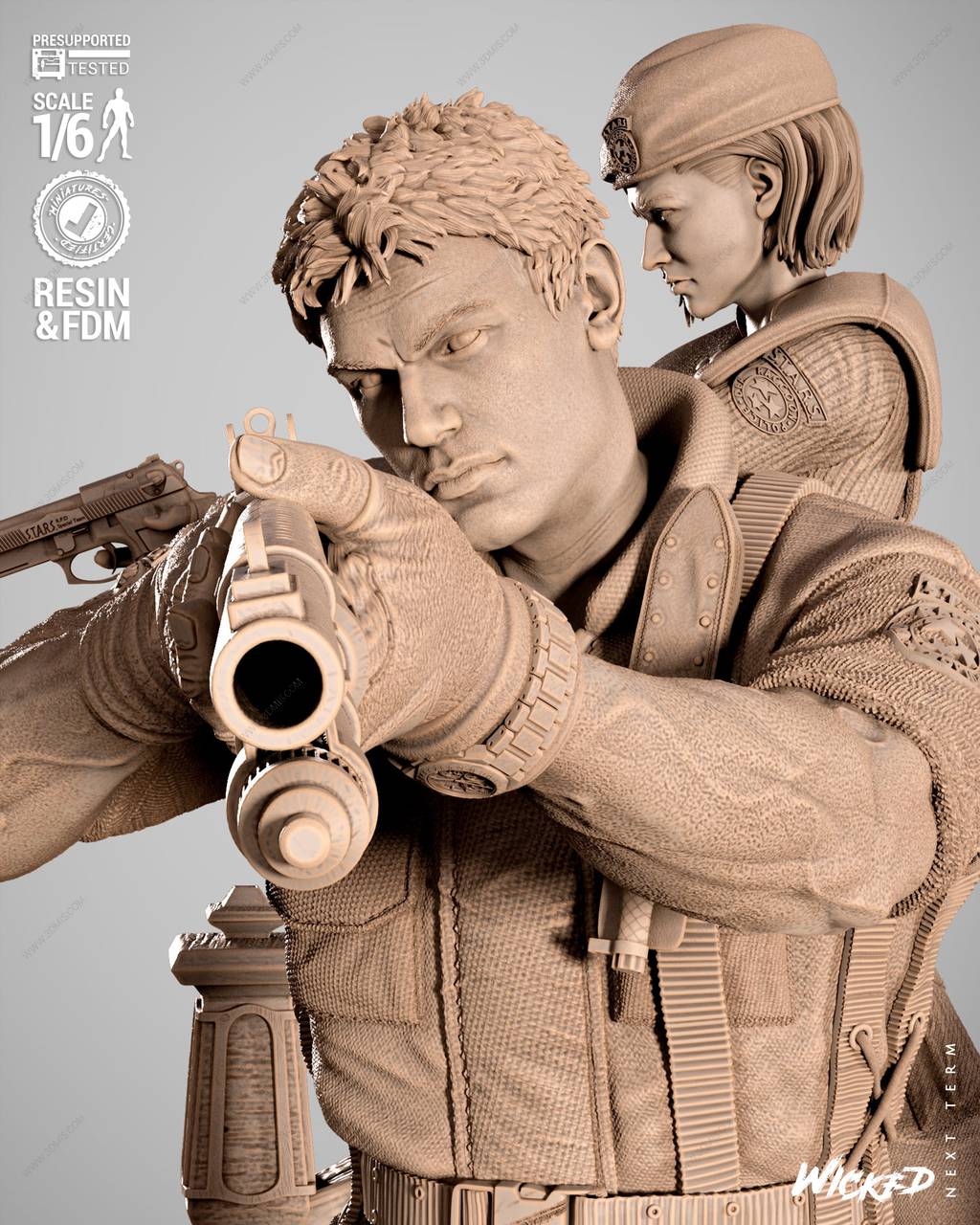 P站图纸印象馆 3DWicked 生化危机 吉尔·瓦伦蒂安和克里斯·雷德菲尔德 3DWicked 生化危机 吉尔·瓦伦蒂安和克里斯·雷德菲尔德