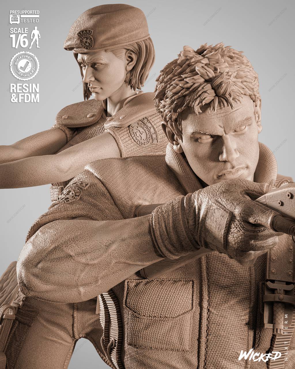 P站图纸印象馆 3DWicked 生化危机 吉尔·瓦伦蒂安和克里斯·雷德菲尔德 3DWicked 生化危机 吉尔·瓦伦蒂安和克里斯·雷德菲尔德