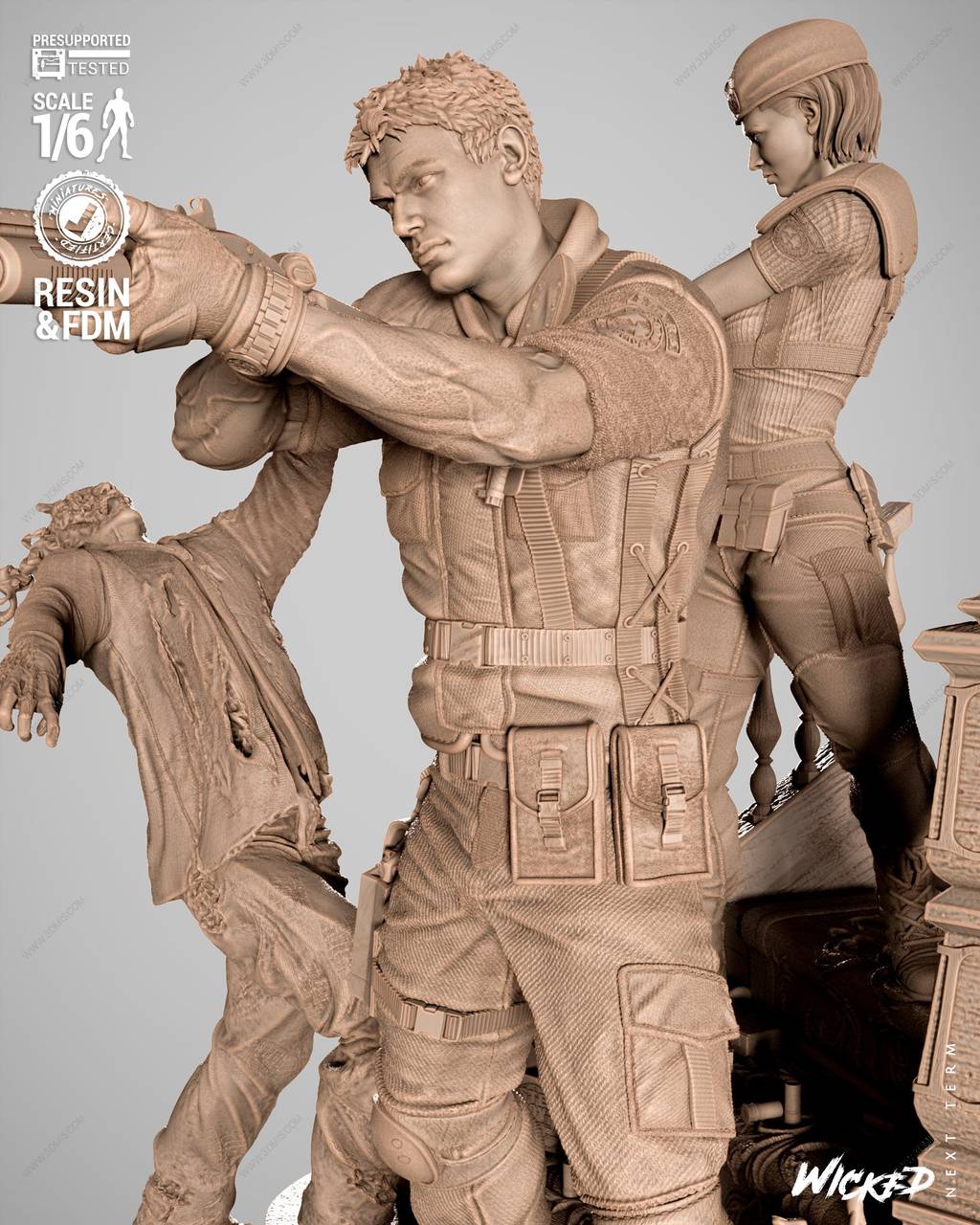 P站图纸印象馆 3DWicked 生化危机 吉尔·瓦伦蒂安和克里斯·雷德菲尔德 3DWicked 生化危机 吉尔·瓦伦蒂安和克里斯·雷德菲尔德