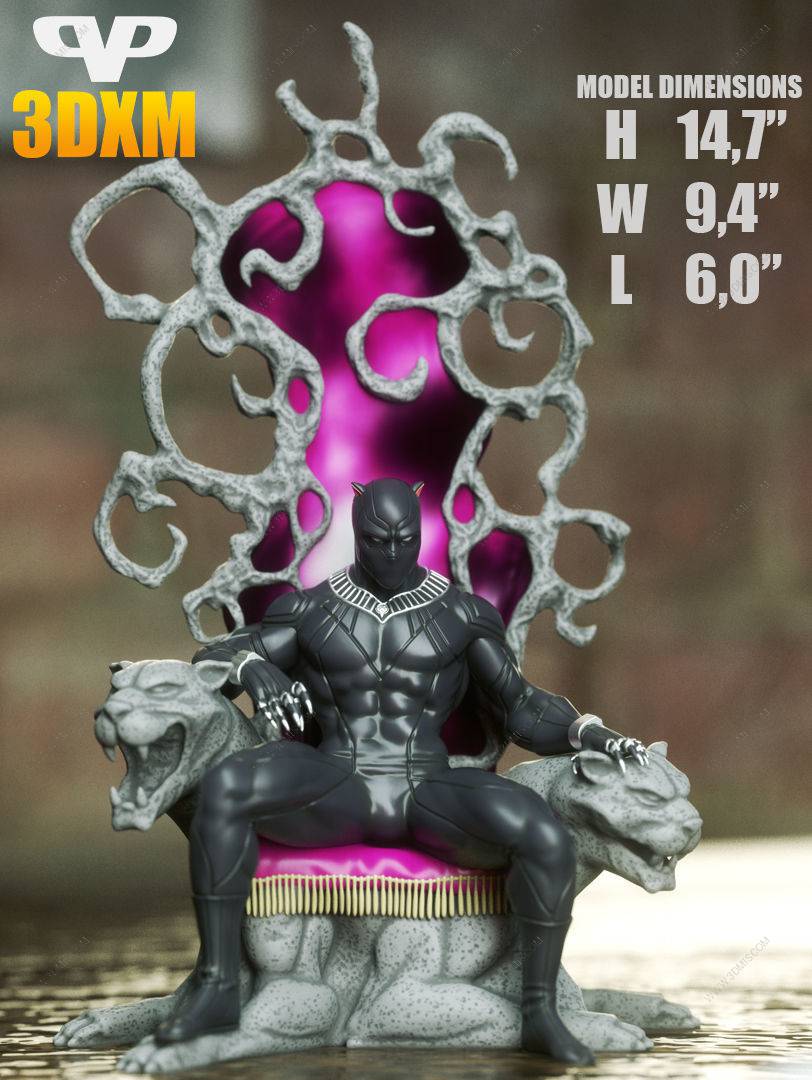 P站图纸印象馆 Chibi STL 漫威 黑豹 Chibi STL 漫威 黑豹