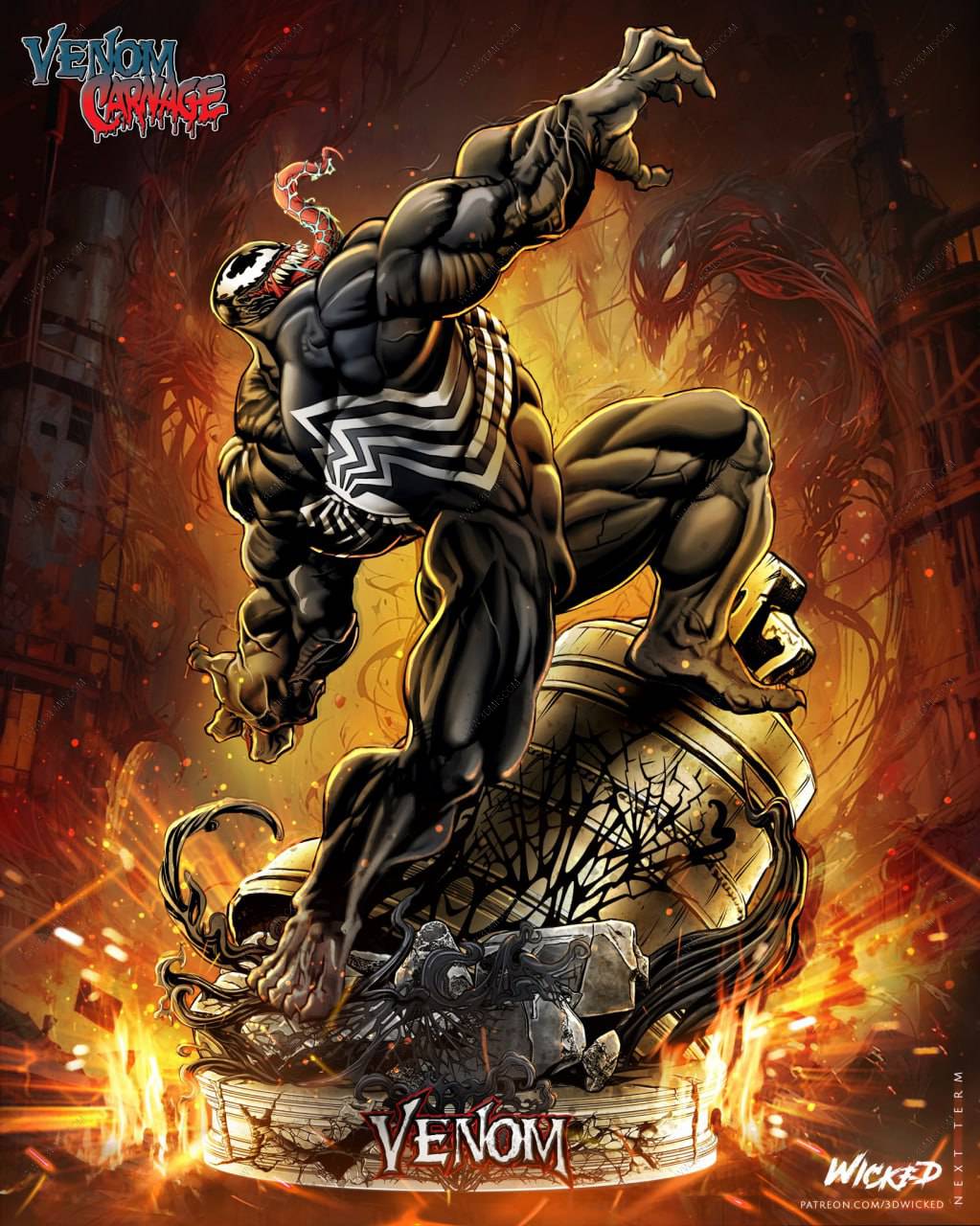 P站图纸印象馆 3DWicked 漫威 毒液 3DWicked 漫威 毒液