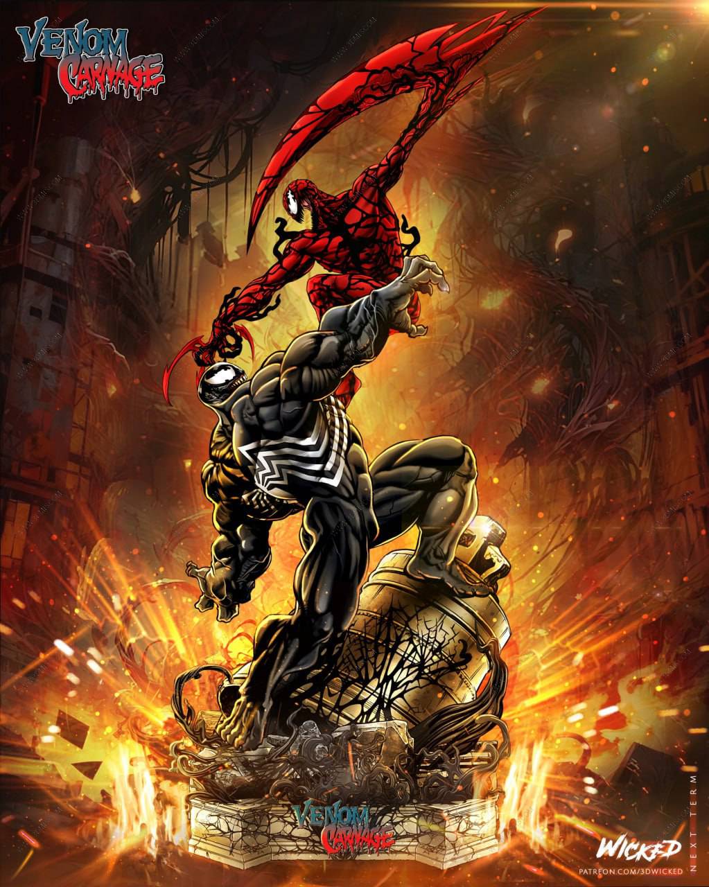 P站图纸印象馆 3DWicked 漫威 毒液VS屠杀 3DWicked 漫威 毒液VS屠杀