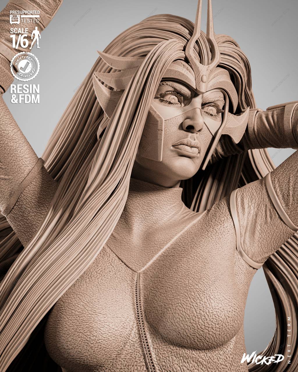 P站图纸印象馆 3DWicked 漫威 美杜莎 3DWicked 漫威 美杜莎