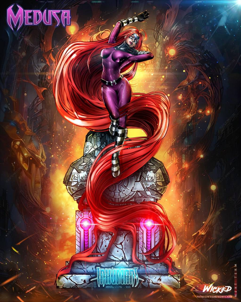 P站图纸印象馆 3DWicked 漫威 美杜莎 3DWicked 漫威 美杜莎