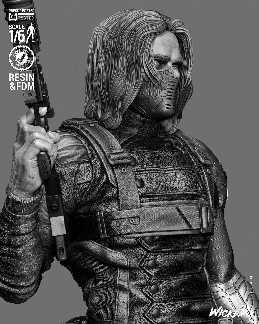 P站图纸印象馆 3DWicked 漫威 冬日战士 3DWicked 漫威 冬日战士