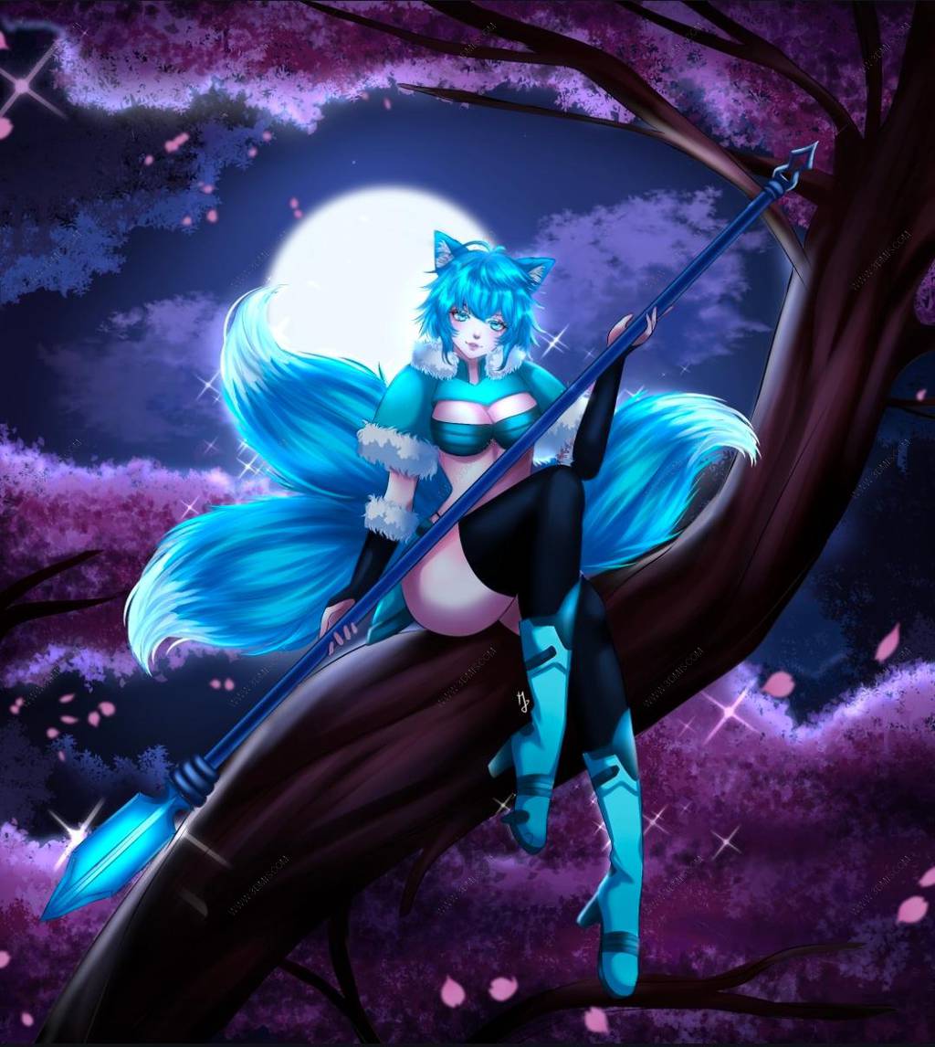 P站图纸印象馆 樱花树下的芙蕾雅 樱花树下的芙蕾雅