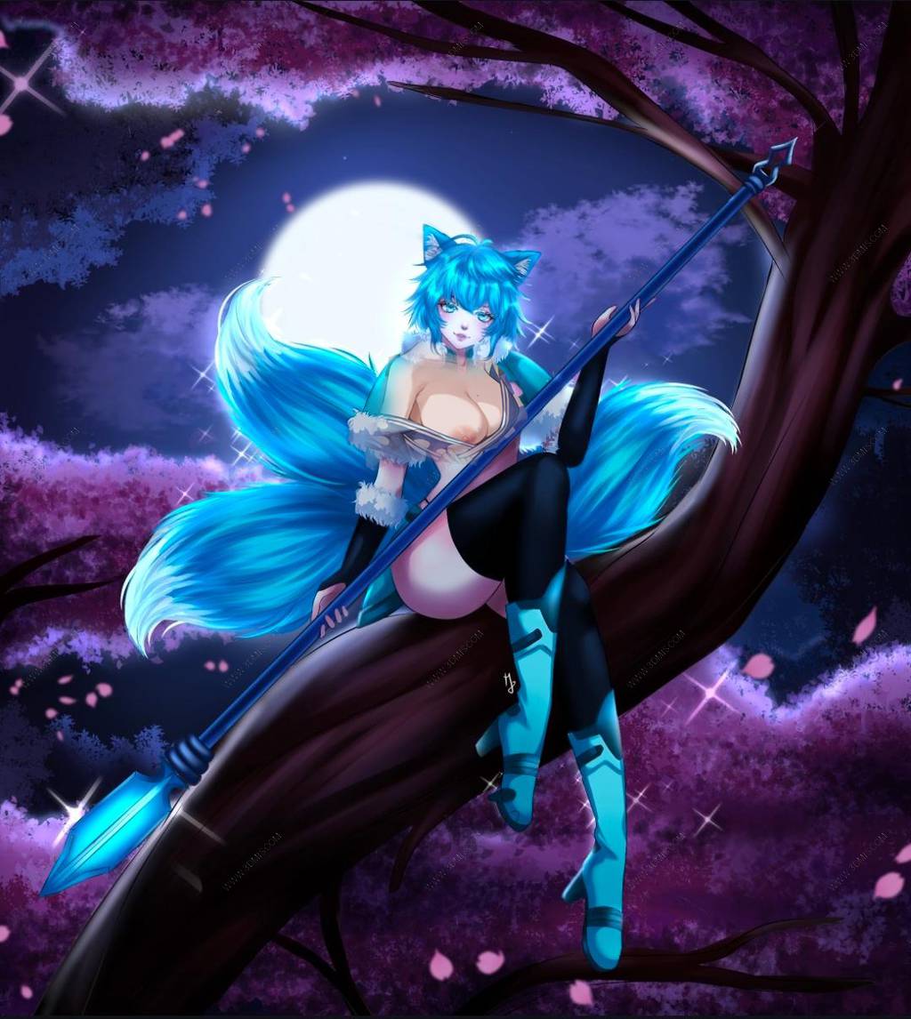 P站图纸印象馆 樱花树下的芙蕾雅 樱花树下的芙蕾雅