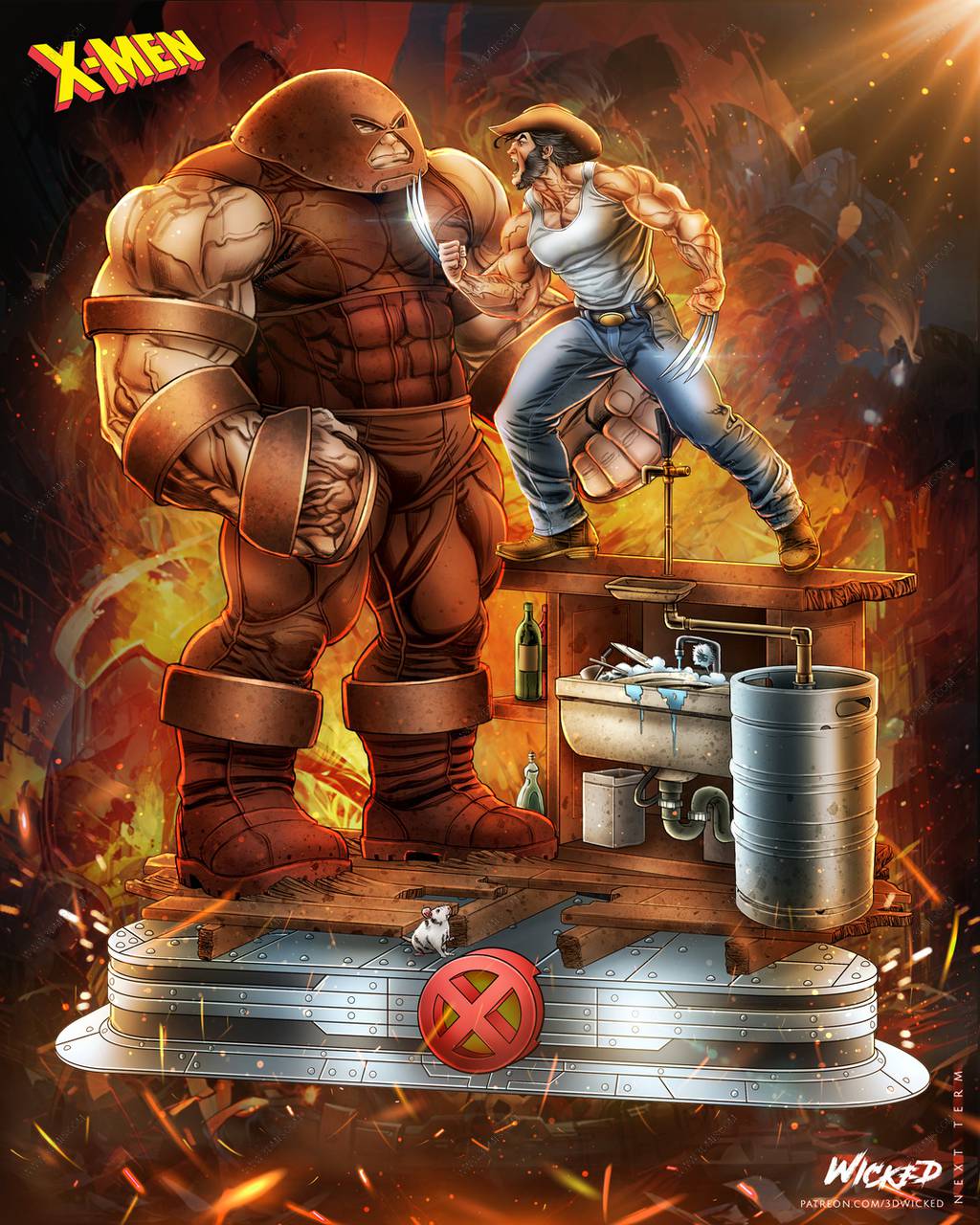 P站图纸印象馆 3DWicked 漫威 X战警 罗根和红坦克 3DWicked 漫威 X战警 罗根和红坦克