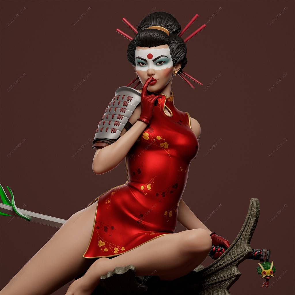 P站图纸印象馆 ABE3D DC漫画 武士刀 ABE3D DC漫画 武士刀