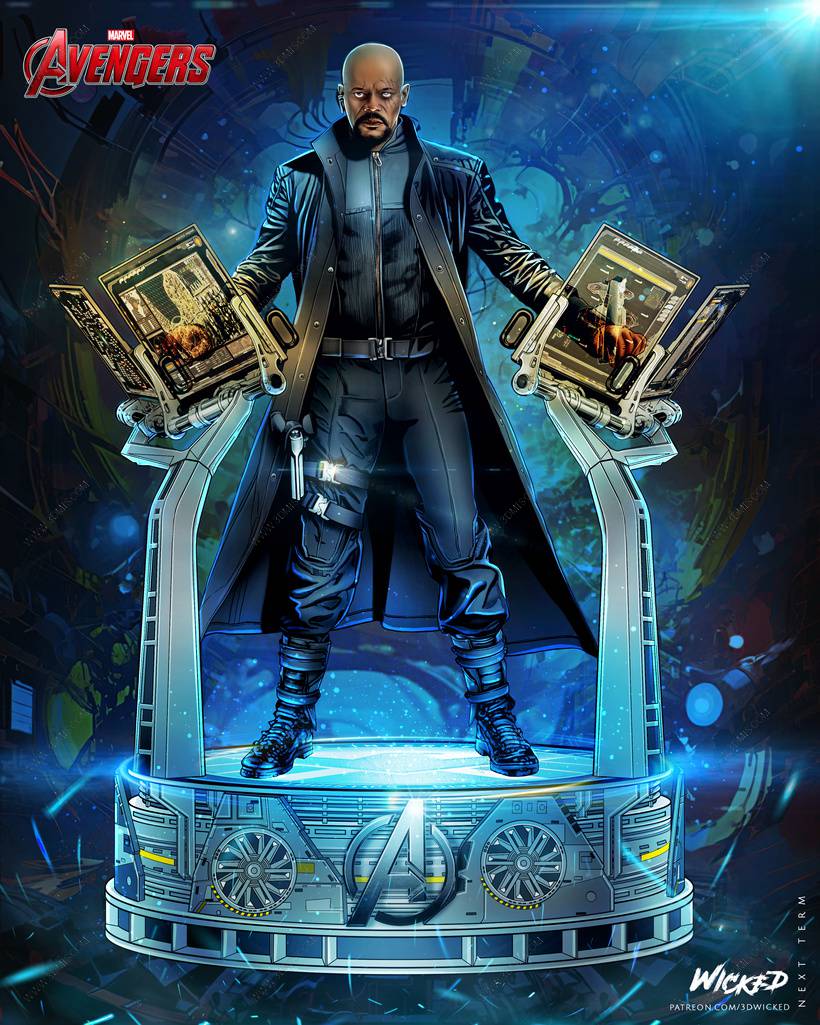 P站图纸印象馆 3DWicked 漫威 弗瑞中士 尼克·弗瑞 3DWicked 漫威 弗瑞中士 尼克·弗瑞