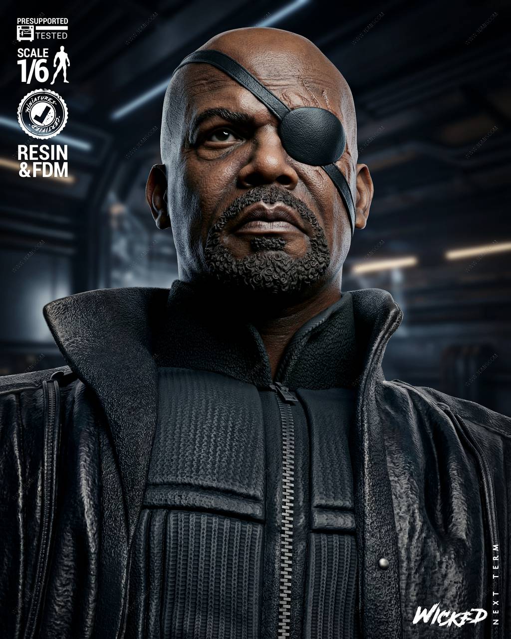 P站图纸印象馆 3DWicked 漫威 弗瑞中士 尼克·弗瑞 3DWicked 漫威 弗瑞中士 尼克·弗瑞