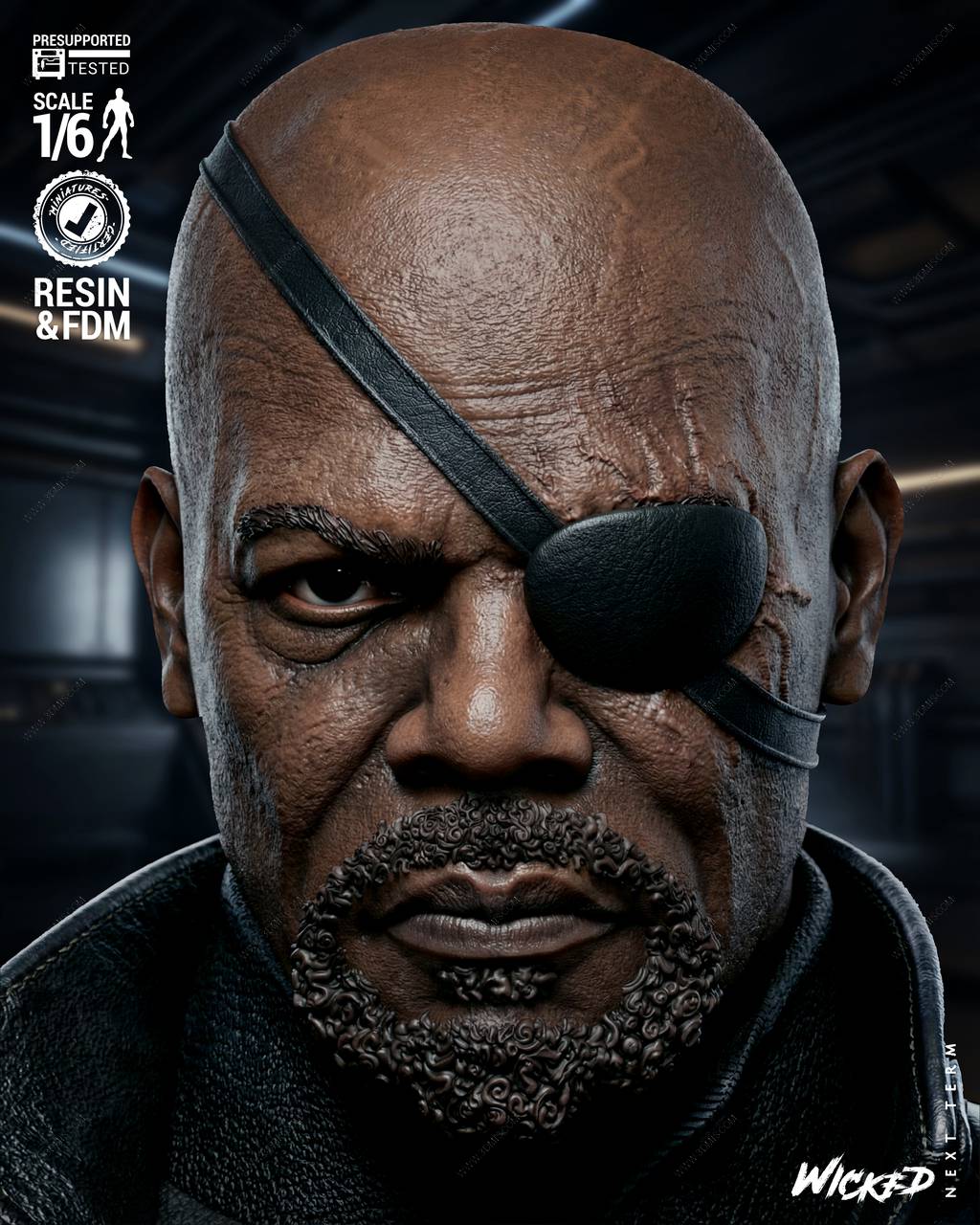 P站图纸印象馆 3DWicked 漫威 弗瑞中士 尼克·弗瑞 3DWicked 漫威 弗瑞中士 尼克·弗瑞