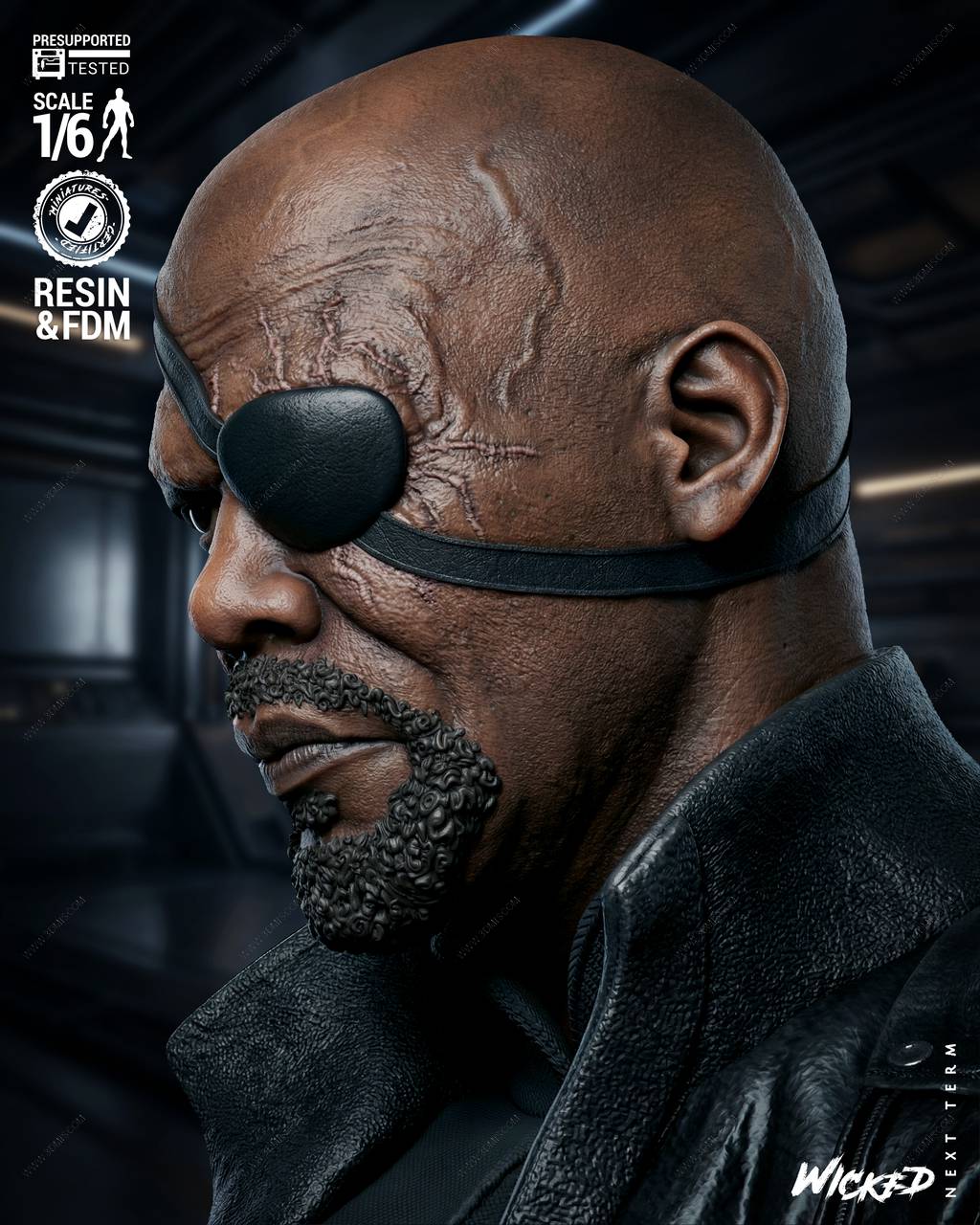 P站图纸印象馆 3DWicked 漫威 弗瑞中士 尼克·弗瑞 3DWicked 漫威 弗瑞中士 尼克·弗瑞