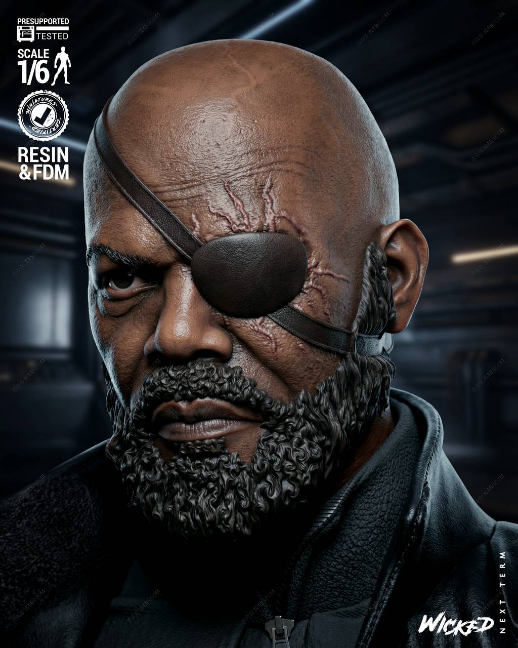 P站图纸印象馆 3DWicked 漫威 弗瑞中士 尼克·弗瑞 3DWicked 漫威 弗瑞中士 尼克·弗瑞