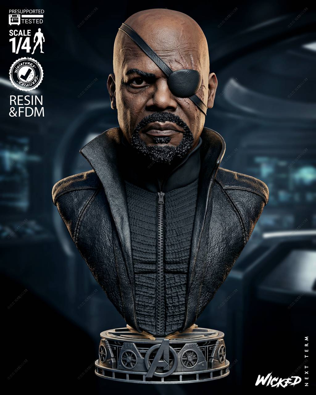 P站图纸印象馆 3DWicked 漫威 弗瑞中士 尼克·弗瑞 3DWicked 漫威 弗瑞中士 尼克·弗瑞