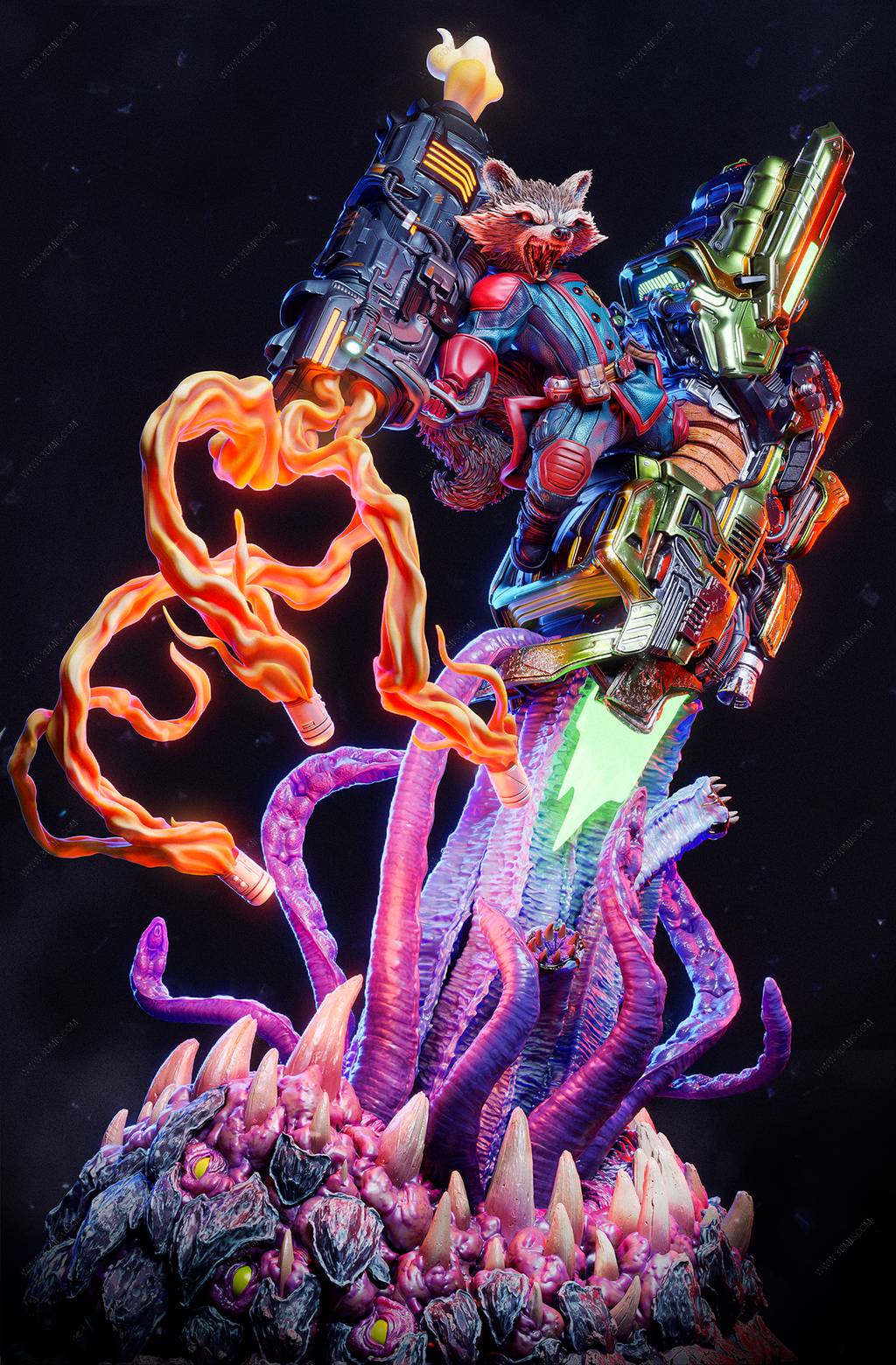 P站图纸印象馆 CA3D 漫威 火箭浣熊 CA3D 漫威 火箭浣熊