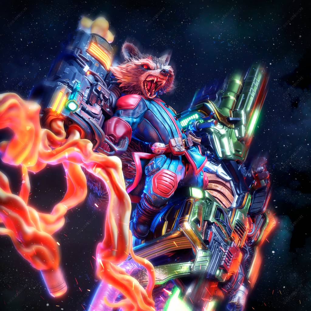 P站图纸印象馆 CA3D 漫威 火箭浣熊 CA3D 漫威 火箭浣熊