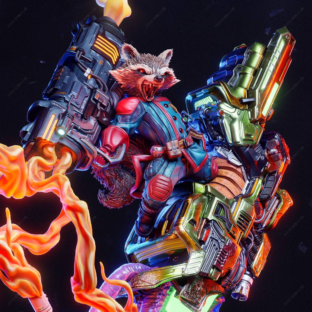 P站图纸印象馆 CA3D 漫威 火箭浣熊 CA3D 漫威 火箭浣熊