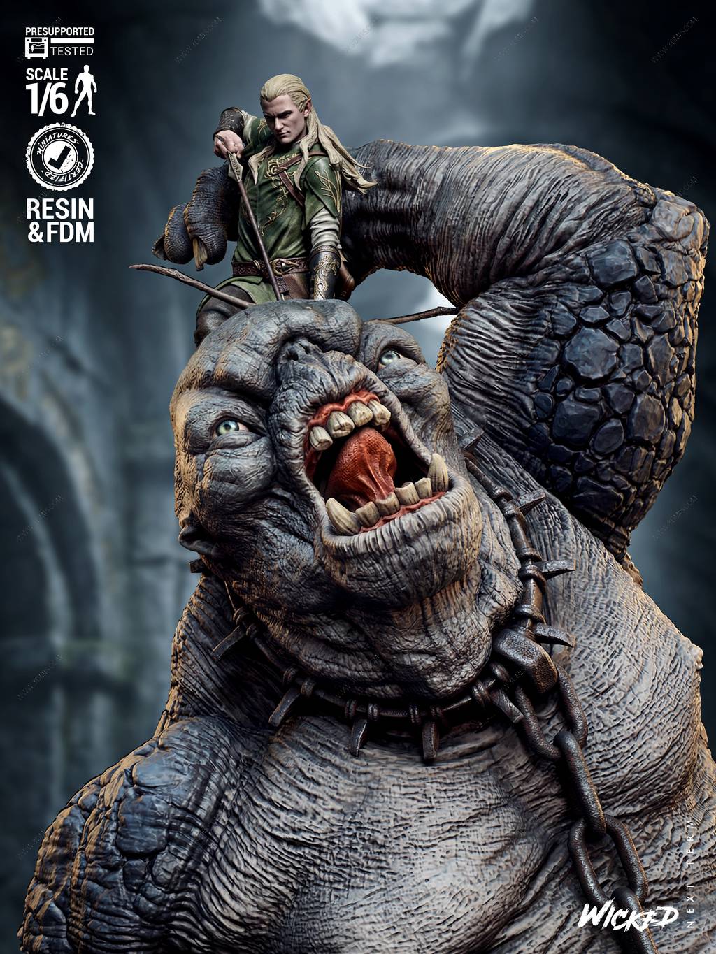 P站图纸印象馆 3DWicked 魔戒 莱戈拉斯VS食人妖 3DWicked 魔戒 莱戈拉斯VS食人妖