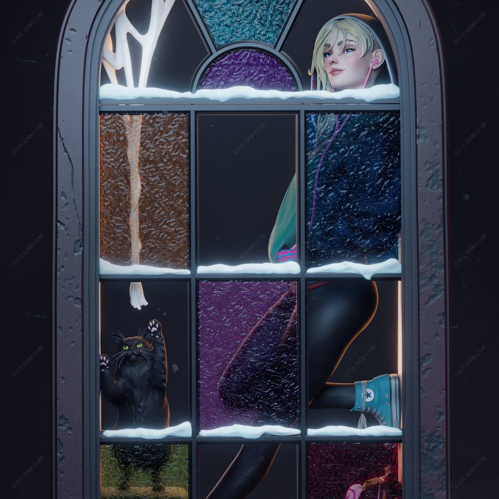 P站图纸印象馆 CA3D 漫威 蜘蛛格温 CA3D 漫威 蜘蛛格温