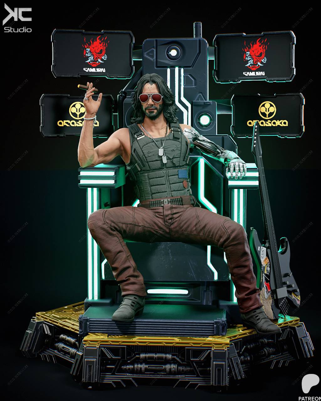 P站图纸印象馆 KcStudio 赛博朋克2077 强尼·银手 KcStudio 赛博朋克2077 强尼·银手