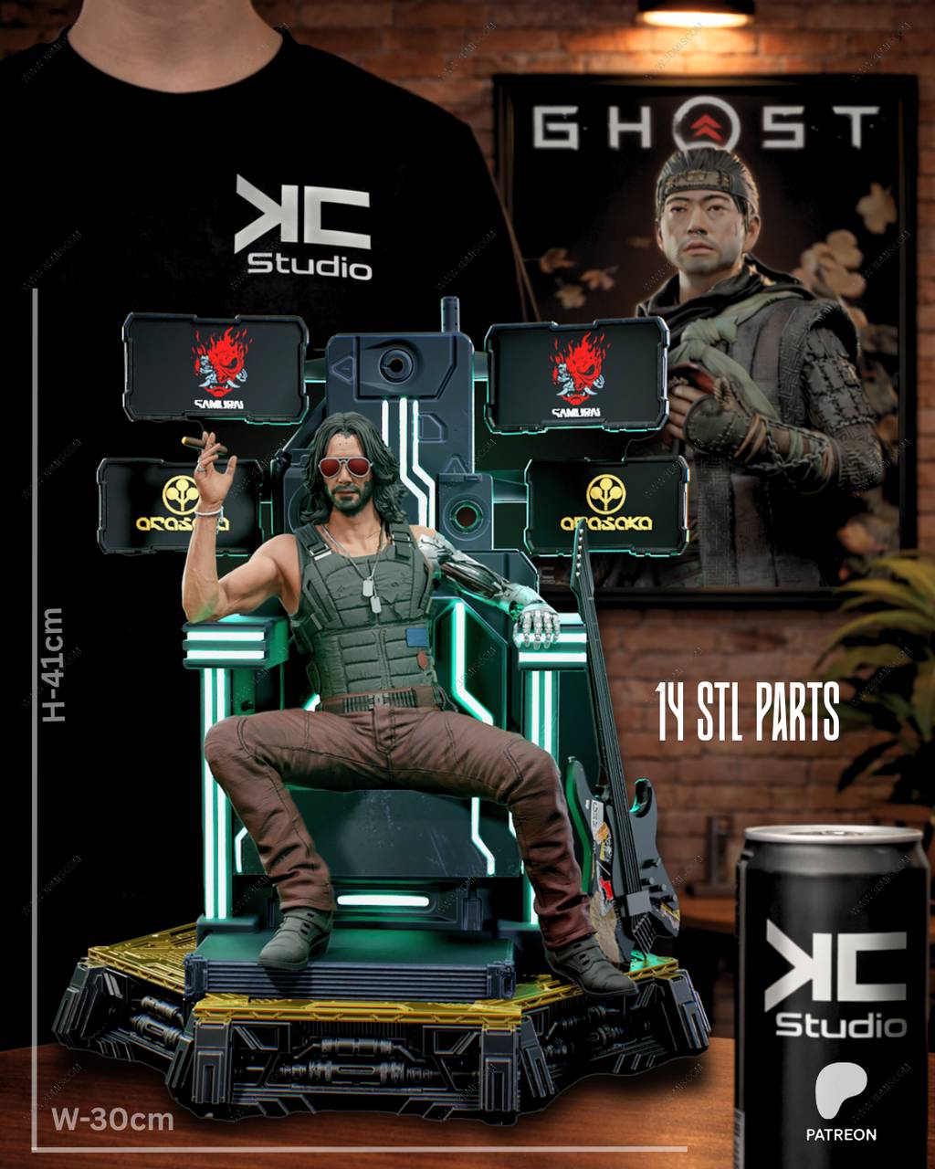 P站图纸印象馆 KcStudio 赛博朋克2077 强尼·银手 KcStudio 赛博朋克2077 强尼·银手