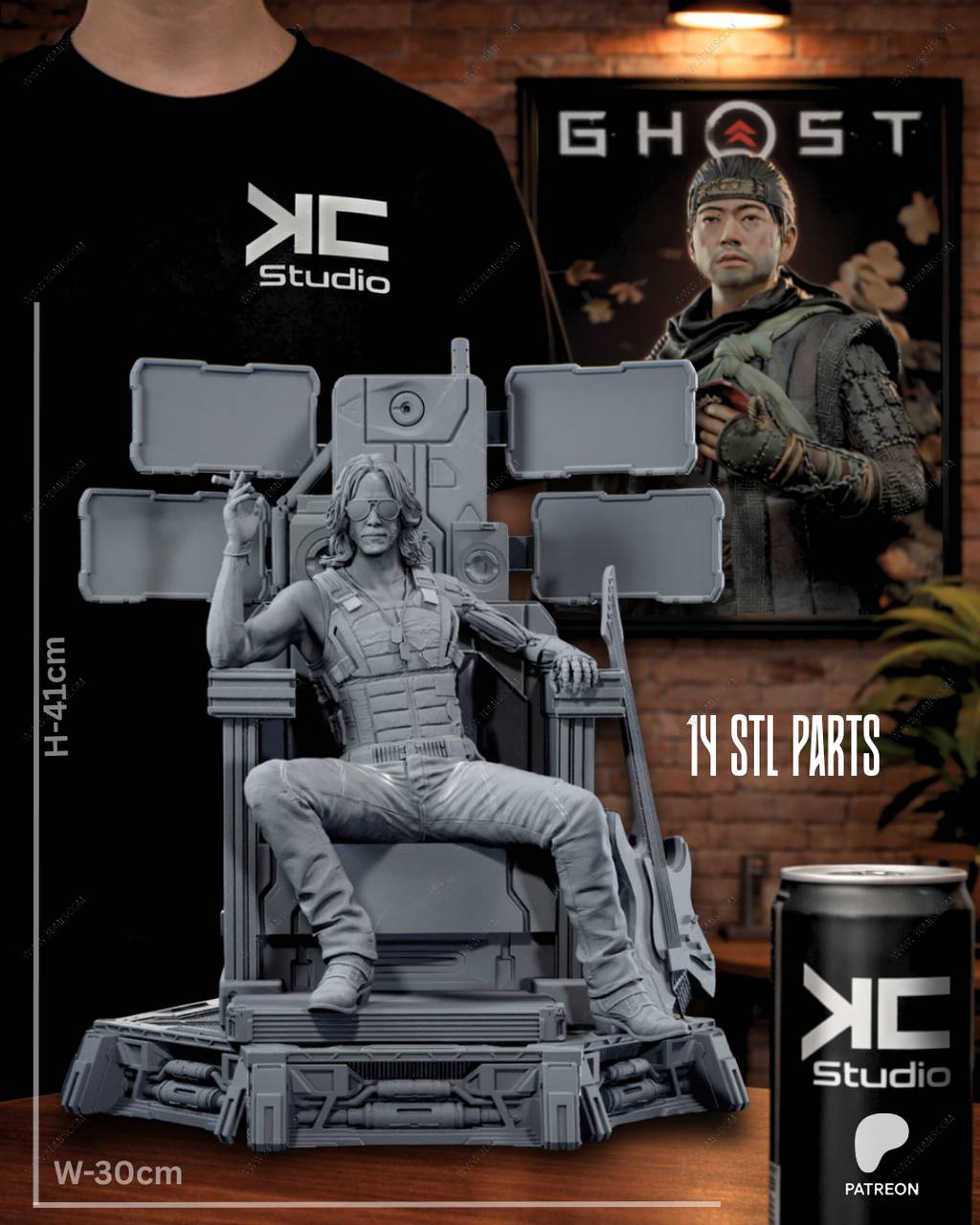 P站图纸印象馆 KcStudio 赛博朋克2077 强尼·银手 KcStudio 赛博朋克2077 强尼·银手
