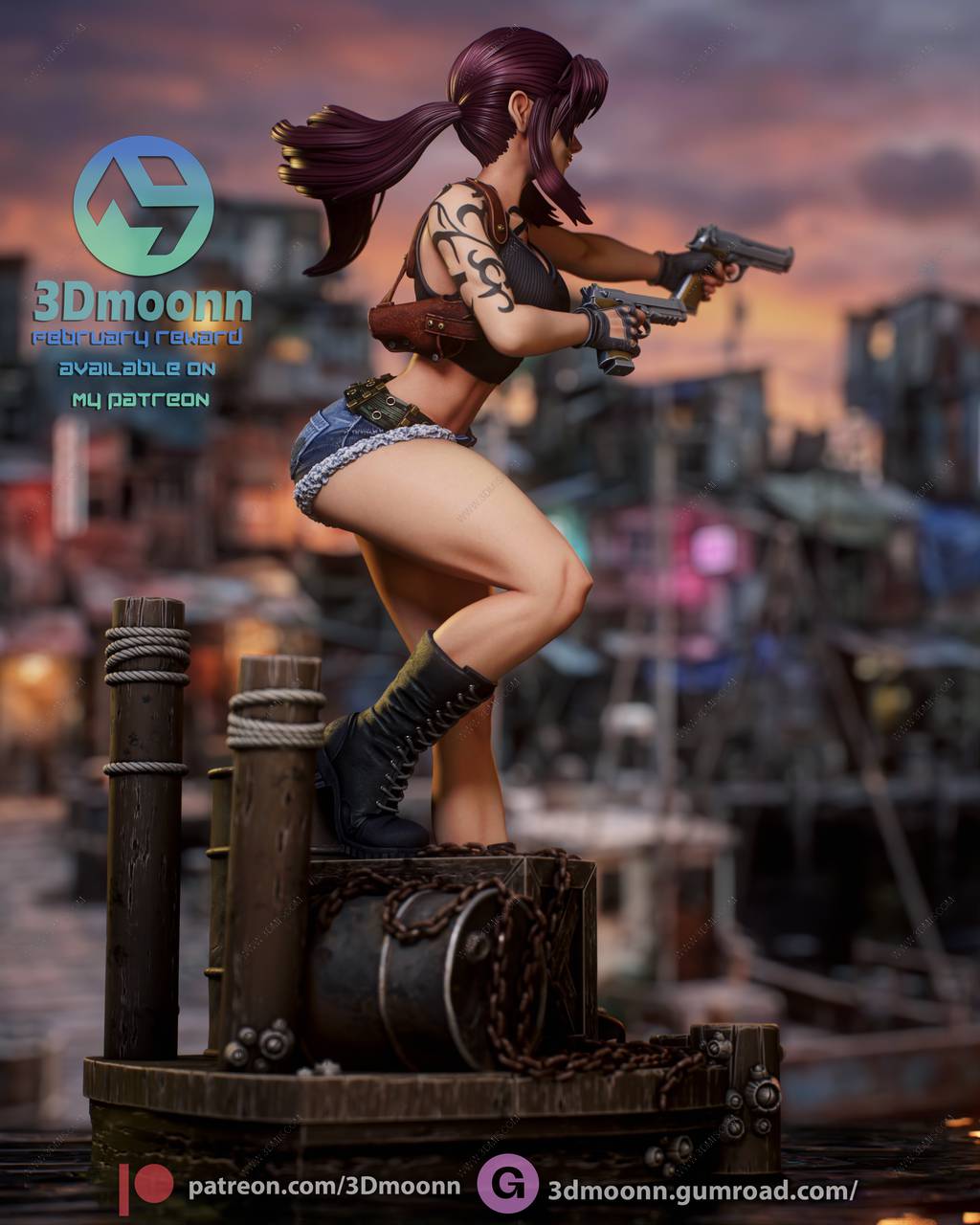 P站图纸印象馆 3Dmoonn 黑礁 莱薇 3Dmoonn 黑礁 莱薇