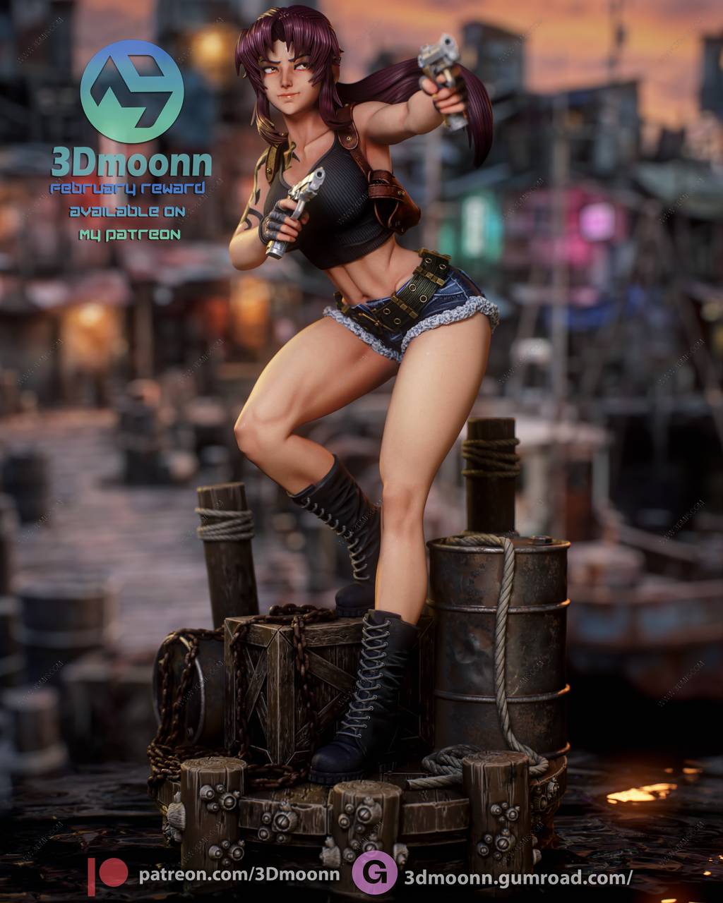 P站图纸印象馆 3Dmoonn 黑礁 莱薇 3Dmoonn 黑礁 莱薇