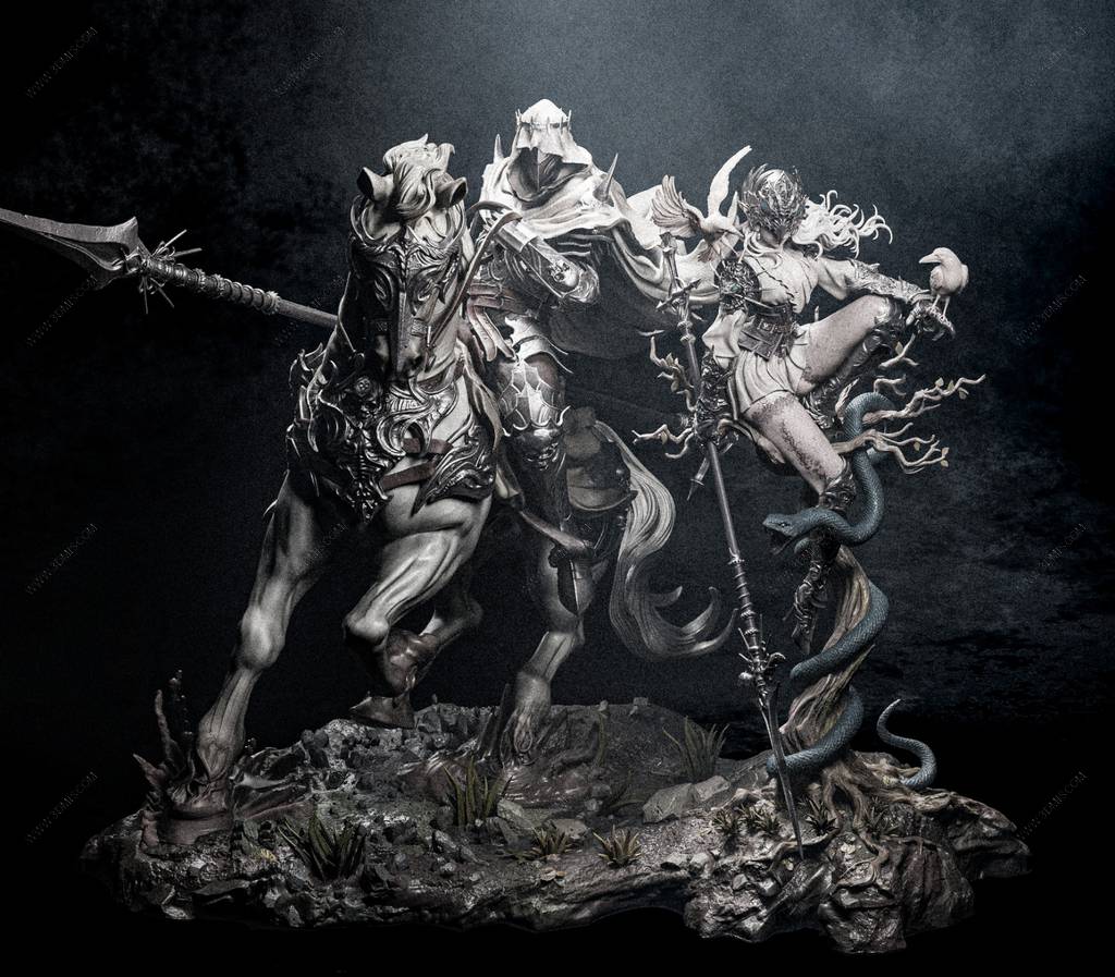 P站图纸印象馆 CA3D 骑士达瑞奥斯和乌鸦女王莱诺拉 CA3D 骑士达瑞奥斯和乌鸦女王莱诺拉