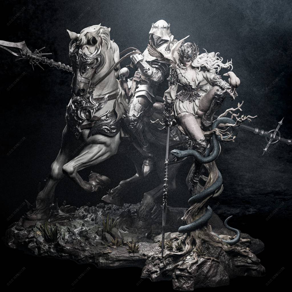 P站图纸印象馆 CA3D 骑士达瑞奥斯和乌鸦女王莱诺拉 CA3D 骑士达瑞奥斯和乌鸦女王莱诺拉